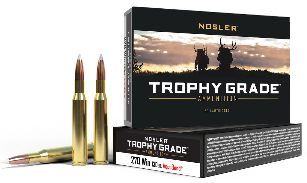NOSLER 60025 TROPHY GRADE  270 WIN 130 GRAIN ACCUBOND 20 RNDS