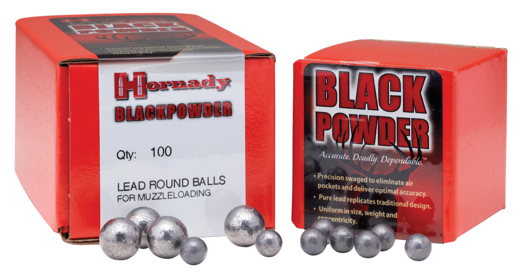 HORNADY 6020 BLACK POWDER LEAD BALLS 36 CAL .375 100 PER BOX/40 CASE