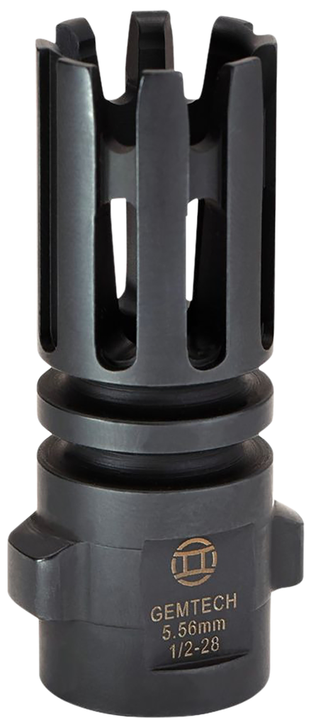GEMTECH 12145 QUICKMOUNTS FLASH HIDER BLACK STEEL WITH 1/2"-28 TPI THREADS & 2.40" OAL FOR 5.56X45MM NATO AR-PLATFORM
