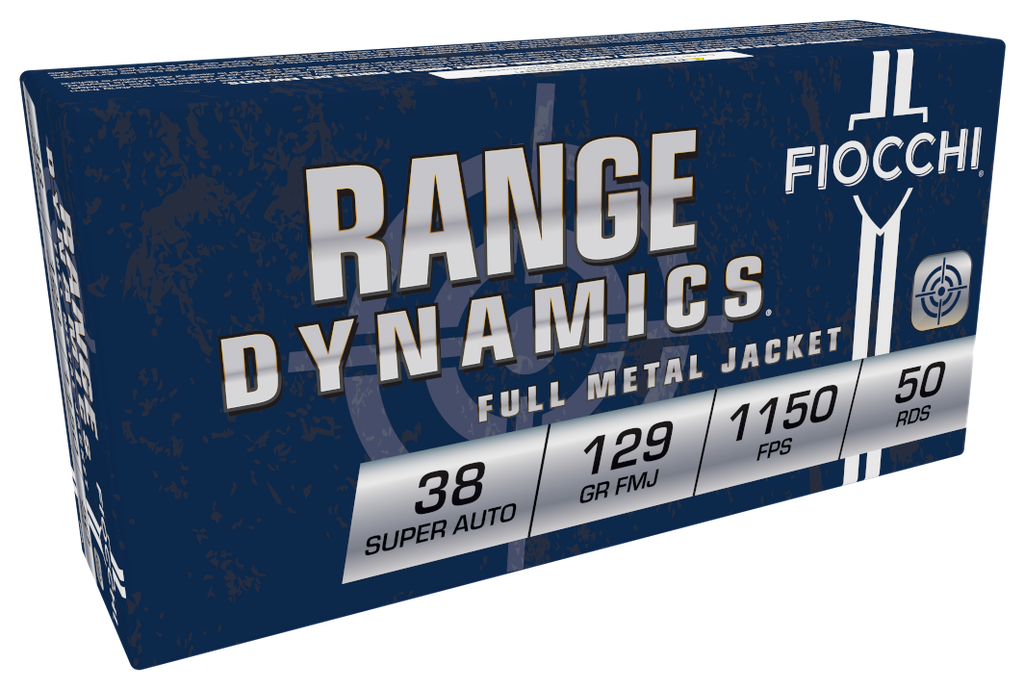 FIOCCHI 38SA RANGE DYNAMICS 38 SUPER 129 GRAIN FULL METAL JACKET 50 RNDS