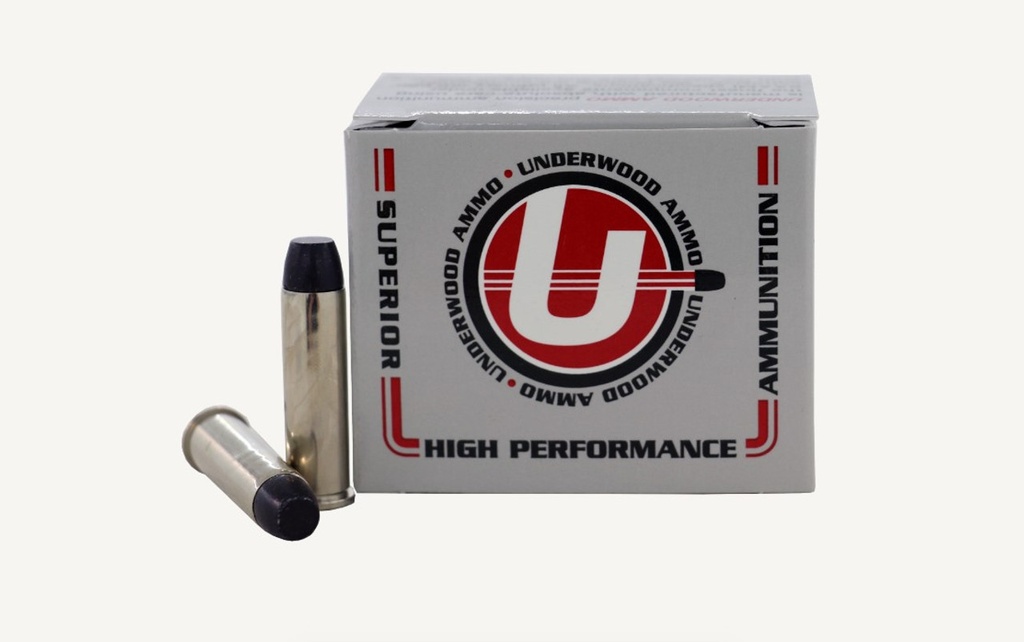 UNDERWOOD AMMO 357 MAG 180 GRAIN FLAT NOSE GAS CHECK BLACK CHERRY COATED HARD CAST HUNTING AMMO 20 RNDS