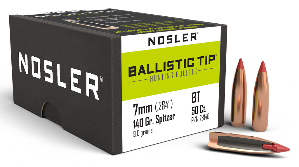 NOSLER 28140 BALLISTIC TIP 7MM 140 GRAIN SPITZER 50 CNT