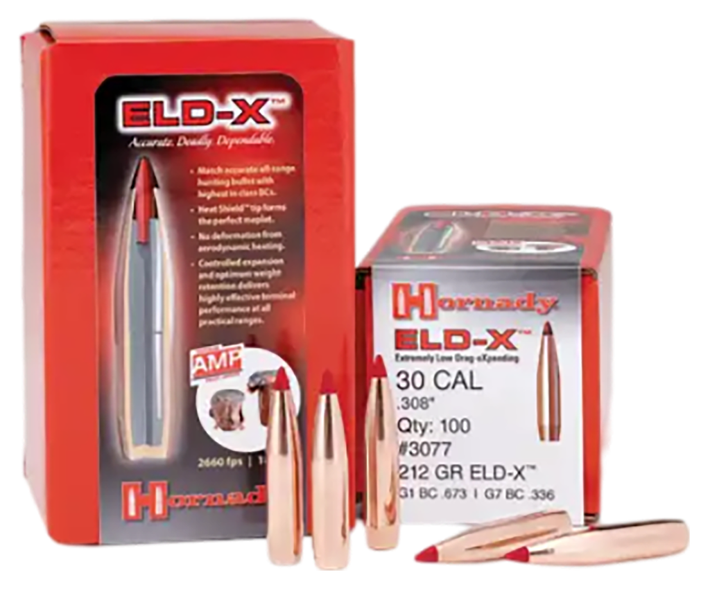 HORNADY 3077 ELD-X 30 CAL .308 212 GR EXTREMELY LOW DRAG EXPANDING 100 CNT