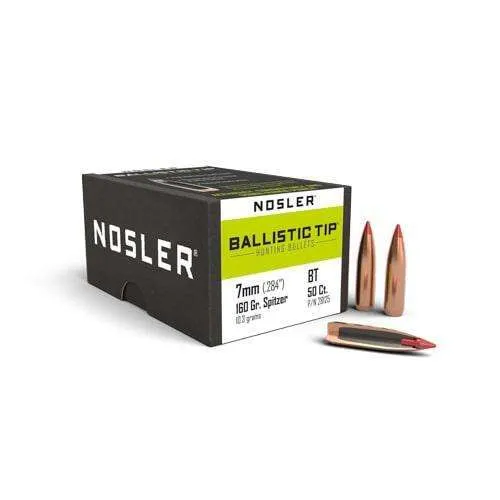 NOSLER 28125 BALLISTIC TIP 7MM .284 160 GRAIN  50 CNT