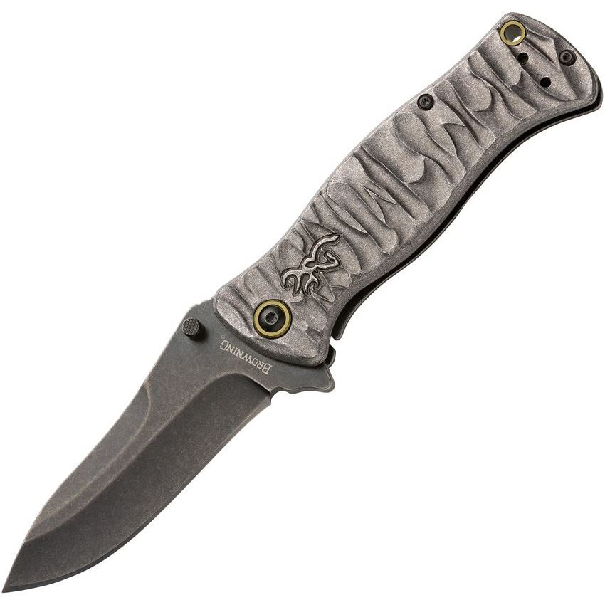 BROWNING 3220468B RIVER STONE FRAMELOCK KNIFE BLACK HANDLES