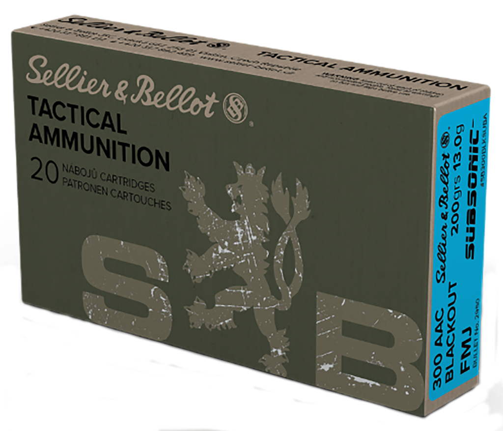 SELLIER & BELLOT SB300BLKSUBA 300 BLACKOUT 200 GRAIN FMJ SUBSONIC 20 RNDS