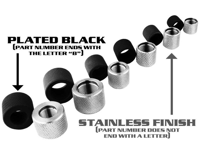 YANKEE HILL .22/5.56 RIFLE THREAD PROTECTORS, 1/2×28 STANDARD BARREL, PLATED, .720 O.D – STAINLESS STEEL