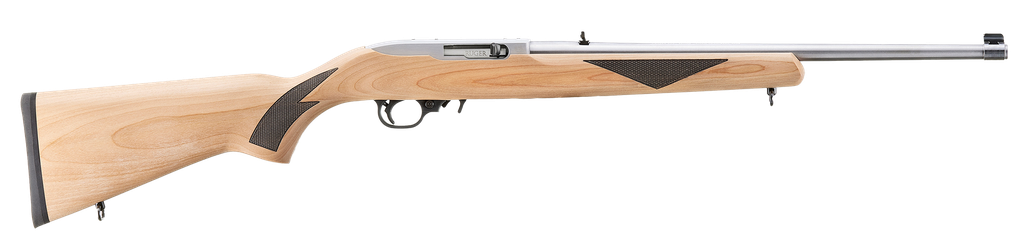 RUGER 31229 10/22 SPORTER 22 LR 10+1 18.50" CLEAR SATIN STAINLESS STEEL