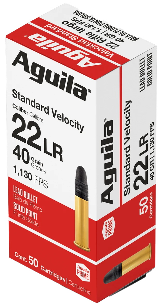 AGUILA 1B220332 STANDARD RIMFIRE 22 LR 40 GRAIN LEAD SOLID POINT 50 RNDS