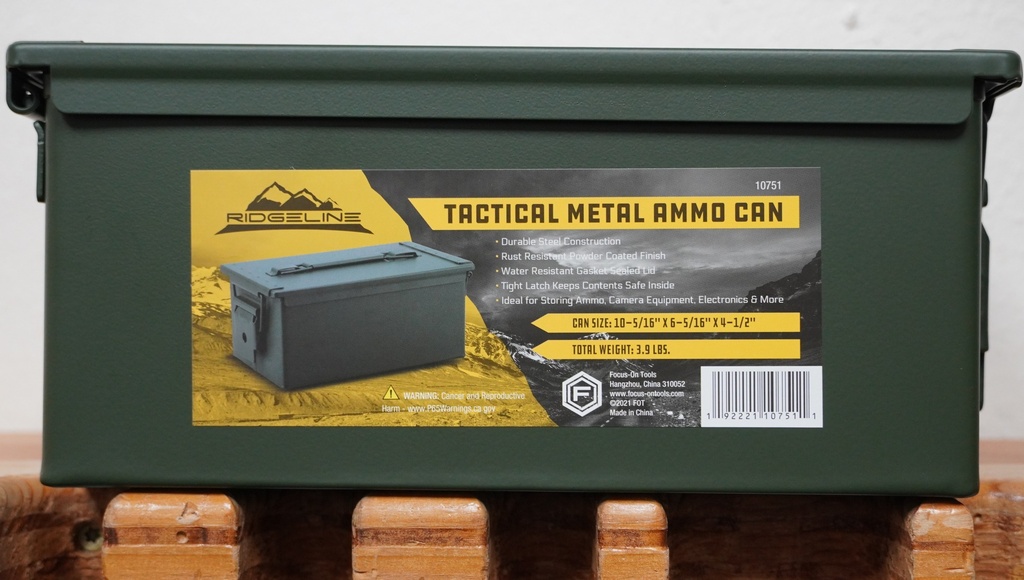 RIDGELINE 10751 TACTICAL METAL AMMO CAN OD GRN 10-5/16"X6-5/16"X4-1/2"