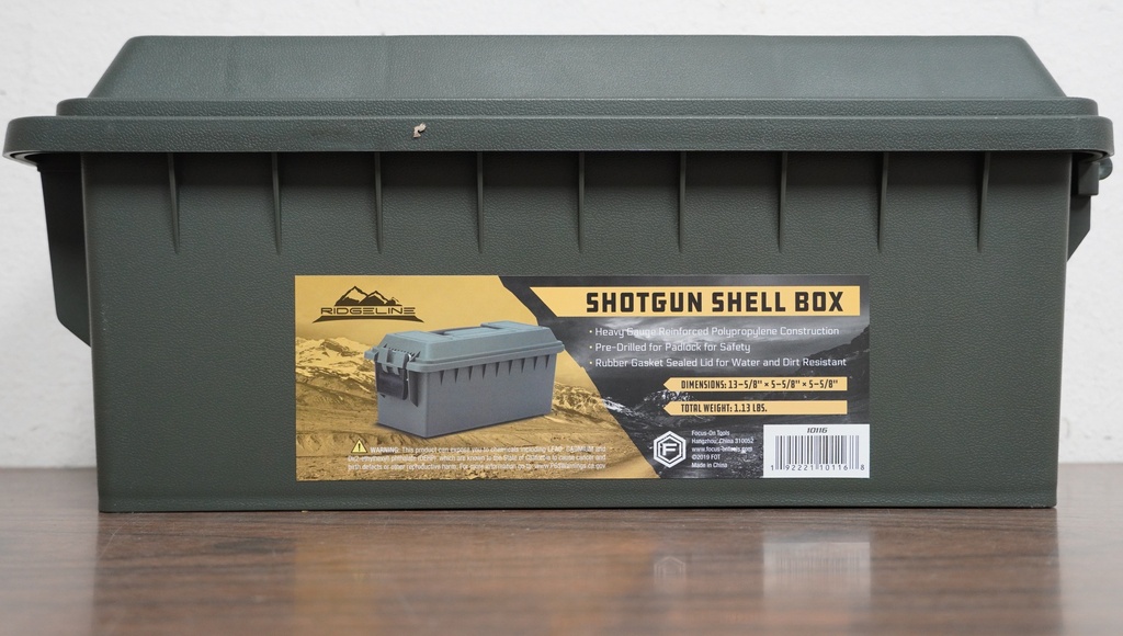 RIDGELINE 10116 SHOTGUN SHELL BOX 13-5/8"X5-5/8"X5-5/8" OD GREEN