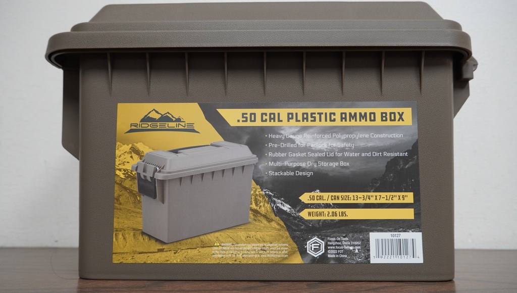 RIDGELINE 10127 50 CALIBER FLAT DARK EARTH PLASTIC AMMO BOX
