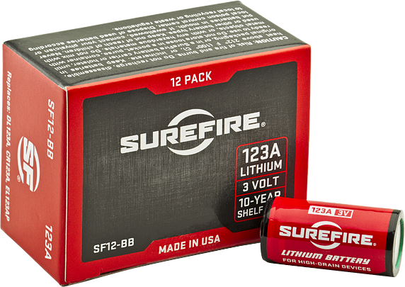 SUREFIRE 123A LITHIUM 3 VOLT BATTERY 12 PACK SF12-BB