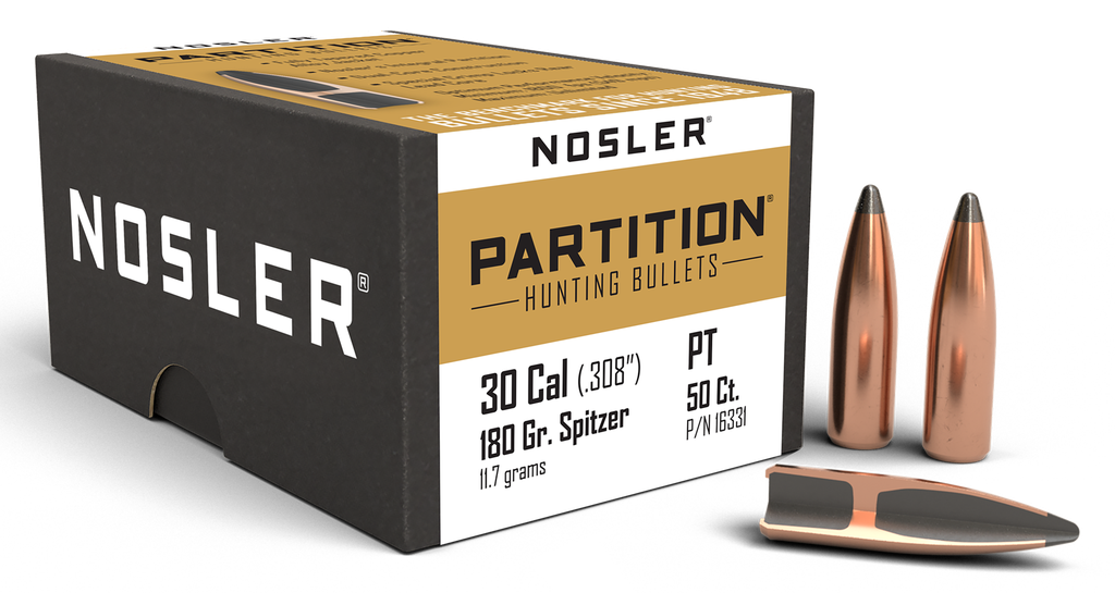 NOSLER 16331 PARTITION 30CAL 180GR SPITZER 50/BOX