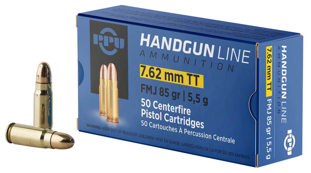PPU PPH7TF HANDGUN 7.62X25MM TOKAREV 85GR FMJ 50 PER BOX