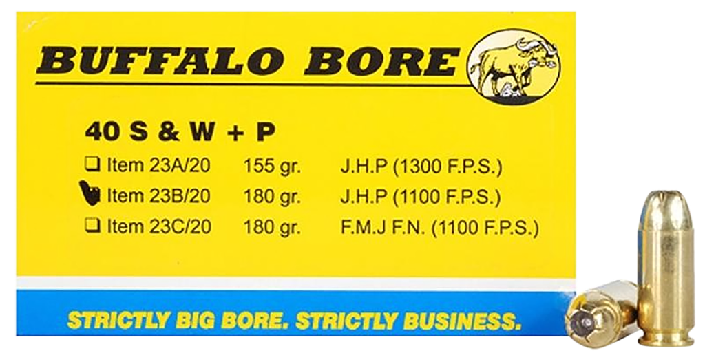 BUFFALO BORE 23B20 40S&W 180GR +P 