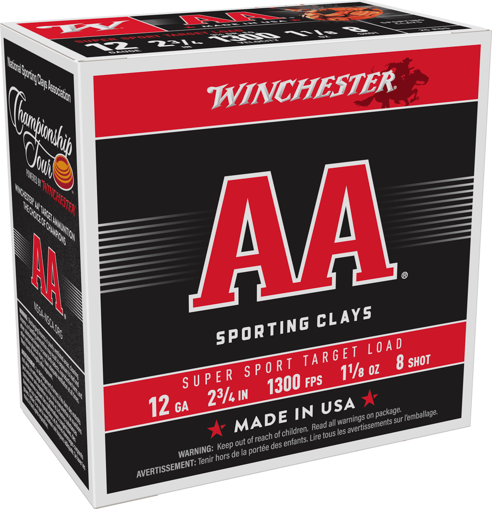 WINCHESTER AASC128 AA SUPER SPORT SPORTING CLAY 12 GA 2.75" 1 1/8OZ 8 SHOT 25 RNDS