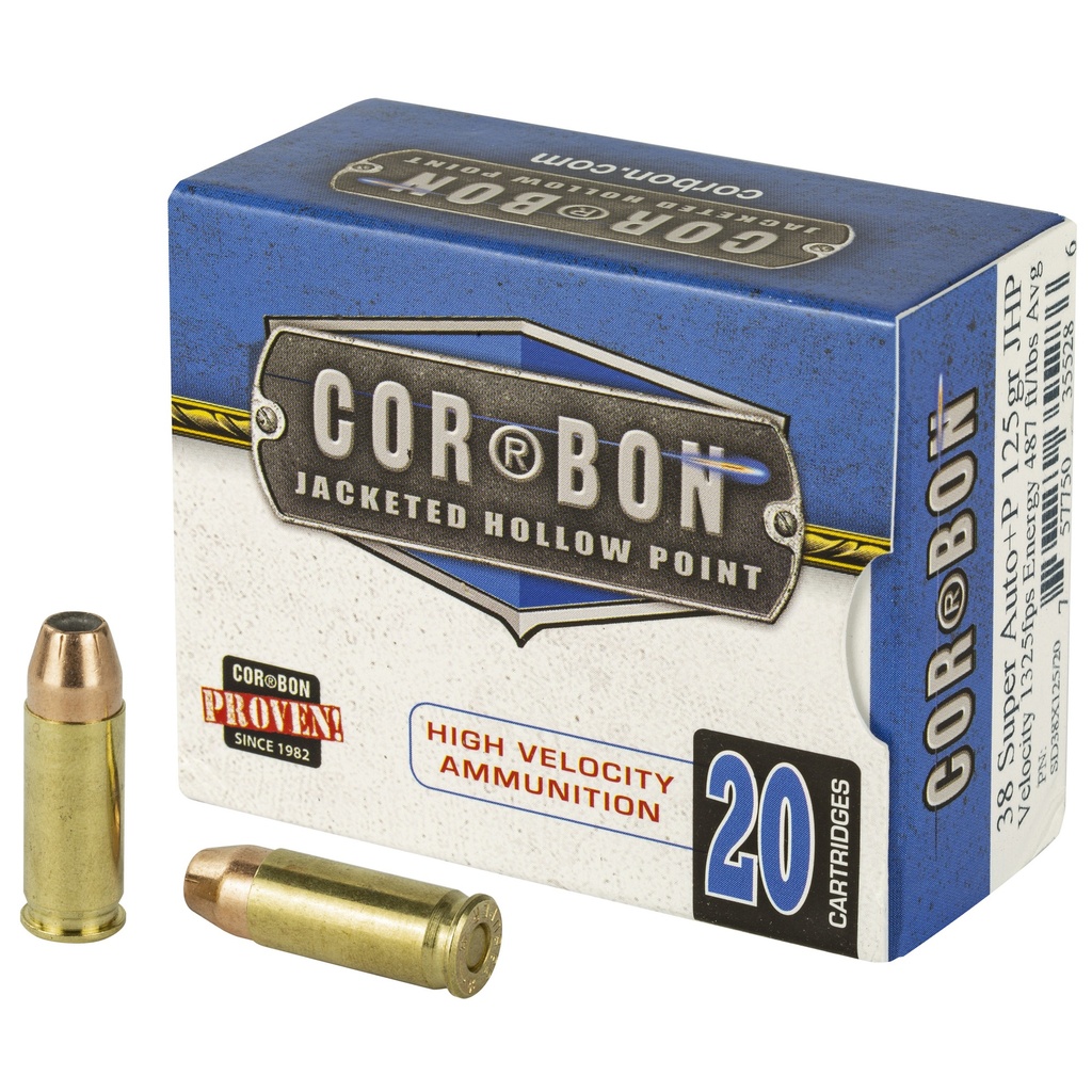 CORBON SD38X12520 38 SUPER AUTO +P 125 GRAIN JHP