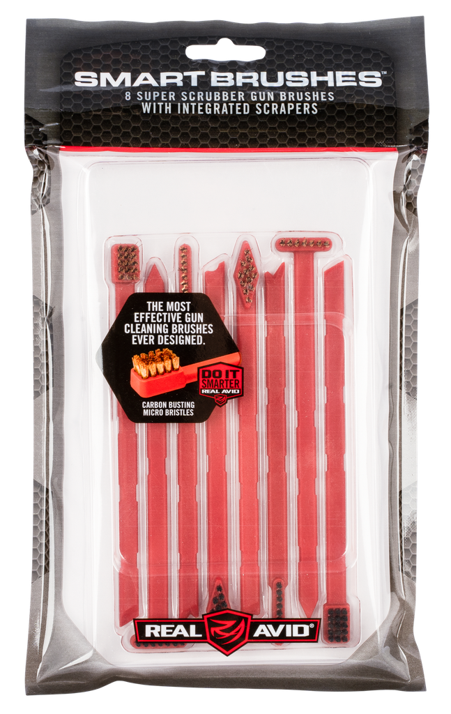 REAL AVID AVSB01 SMART BRUSH MULTI-CALIBER UNIVERSAL FIREARM PLASTIC 5.50" LONG BRONZE/NYLON BRISTLES 8 PER PKG
