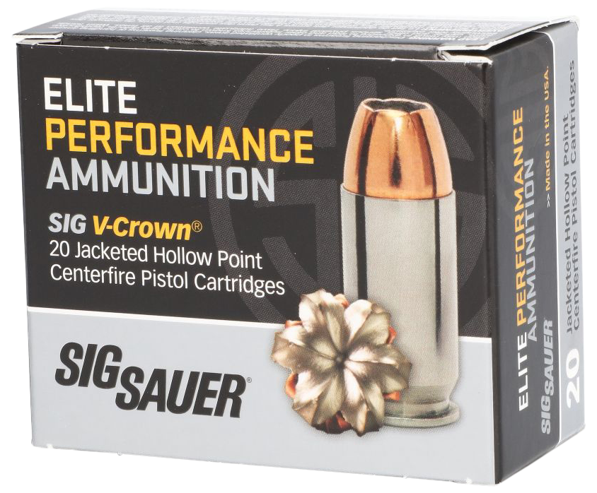 SIG SAUER E40SW1-20 ELITE PERFORMANCE 40 S&W 165 GRAIN V-CROWN JHP 20 RNDS