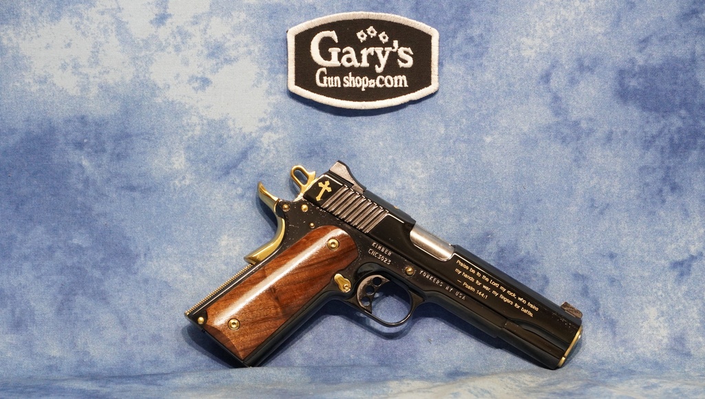 ON SALE! CUSTOM & COLLECTABLE KIMBER 1911 CRUSADER 45 ACP 5" BBL GOLD ENGRAVING #61