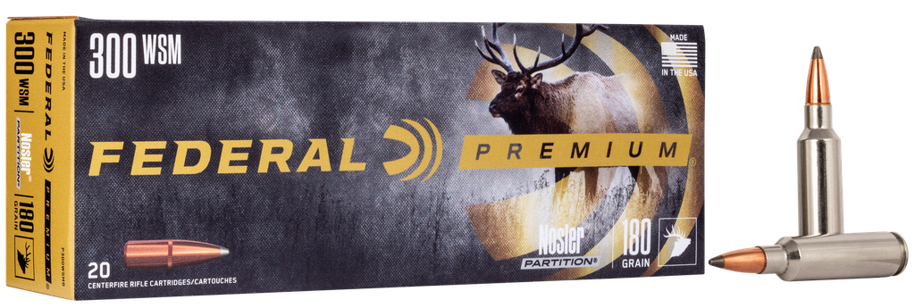 FEDERAL P300WSMB PREMIUM 300 WSM 180 GR NOSLER PARTITION 20 RNDS