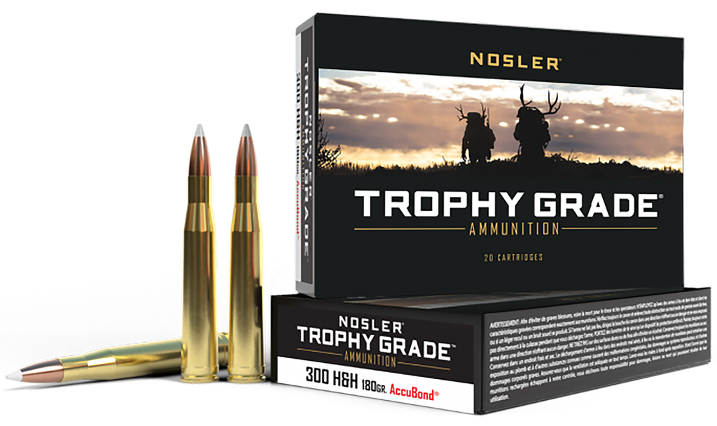 NOSLER 60060 TROPHY GRADE 300 H&H MAG 180 GRAIN NOSLER ACCUBOND 20 RNDS