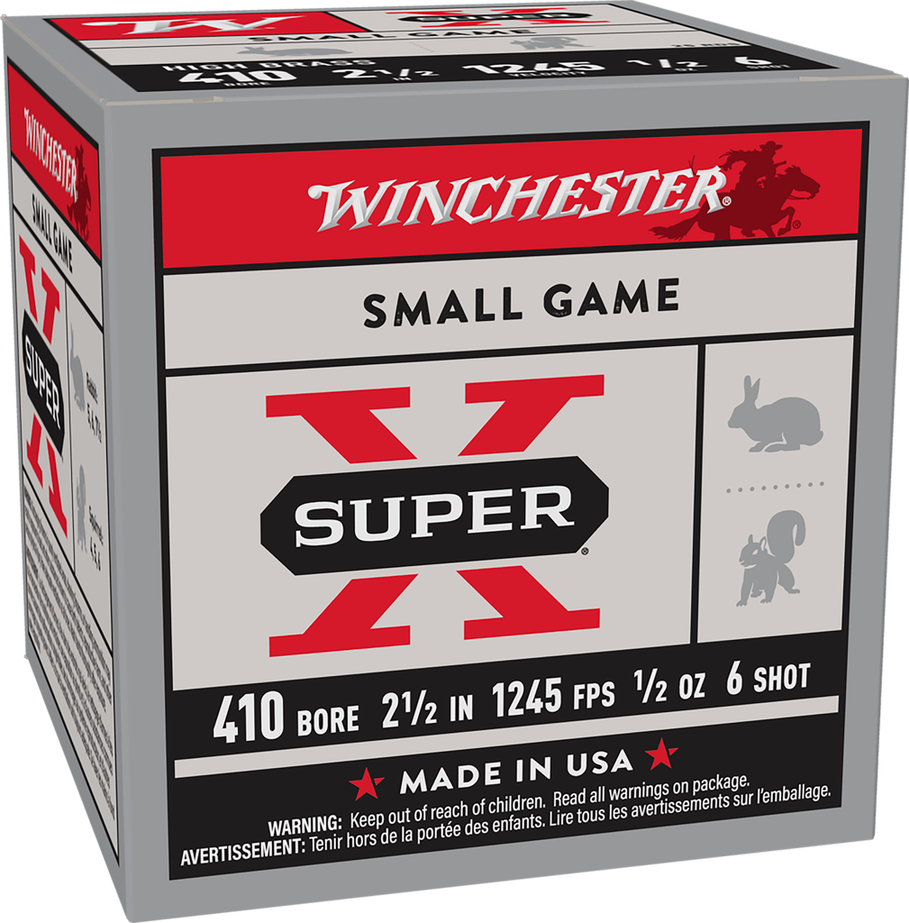 WINCHESTER X416 SUPER X HEAVY GAME LOAD 410 GA 2.50" 1/2OZ 6 SHOT 25 RNDS