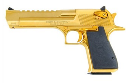 MAGNUM RESEARCH DE357TG TITANIUM GOLD/BLK RUBBER GRIPS 357 MAGNUM