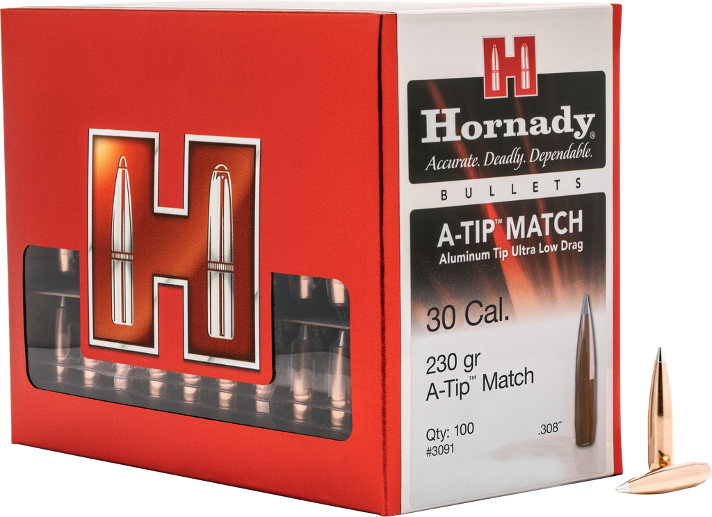 HORNADY 3091 A-TIP MATCH 30 CAL .308 230 GRAIN 100 CNT