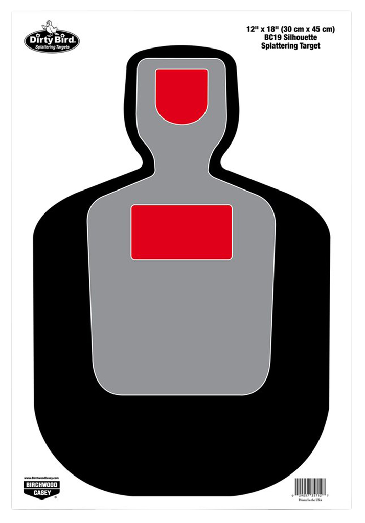 BIRCHWOOD CASEY 35717 DIRTY BIRD SILHOUETTE TAGBOARD HANGING PISTOL 12" X 18" MULTI-COLOR 8 PER PKG