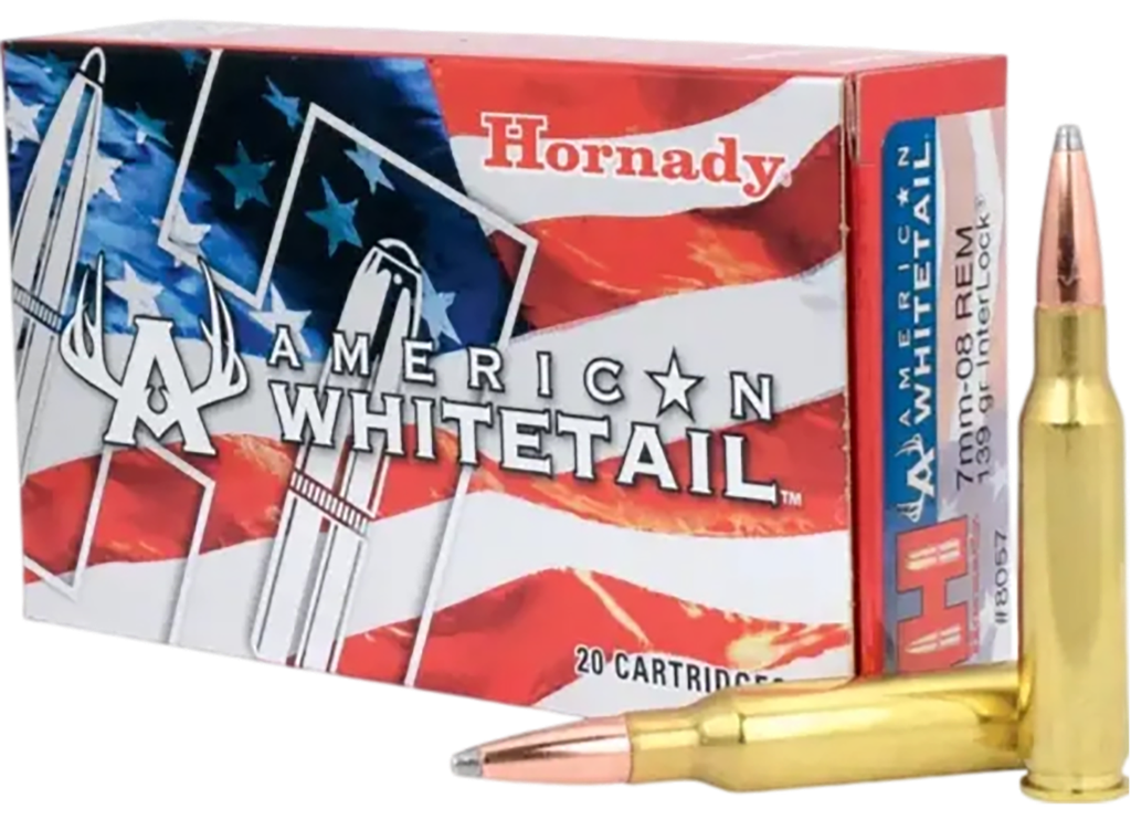 HORNADY 8057 AMERICAN WHITETAIL 7MM-08 REM 139 GR INTERLOCK SPIRE POINT 20 RNDS