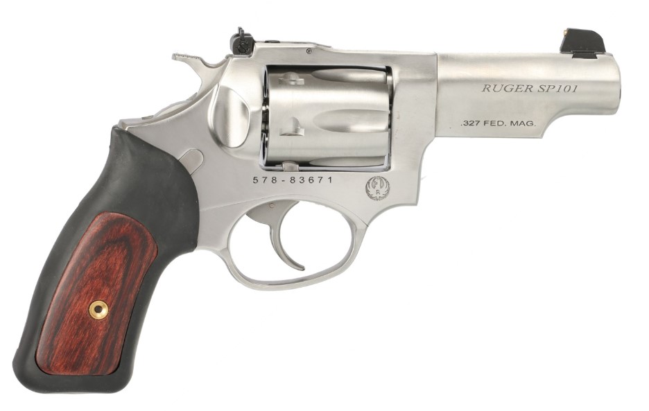 RUGER 15708 SP101 327 FEDERAL MAGNUM 3" SS HALF LUG BARREL 