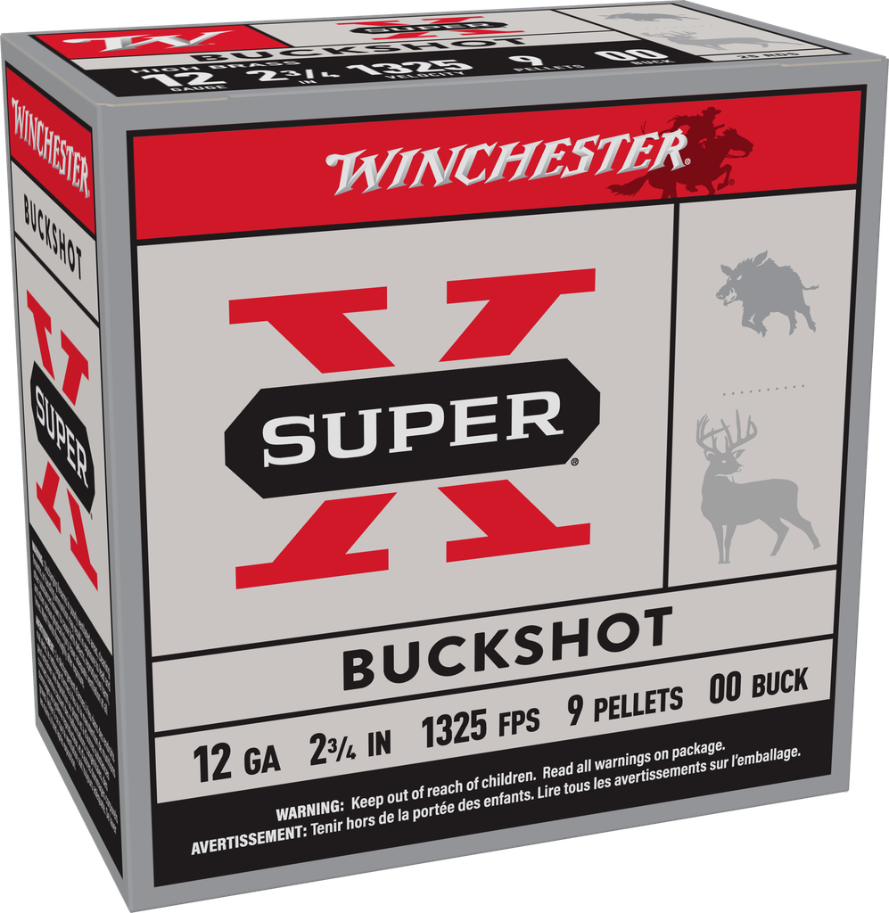 WINCHESTER XB1200VP25 SUPER-X 12 GAUGE 2-3/4" 00 BUCK SHOT 25 RNDS