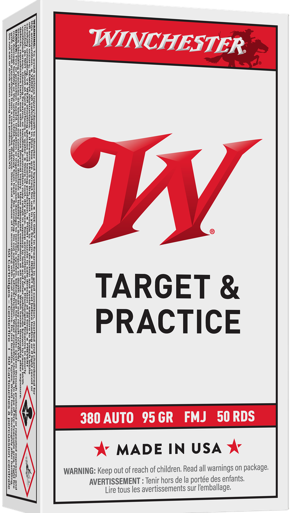 WINCHESTER Q4206 USA 380 ACP 95 GRAIN FMJ 50 RNDS