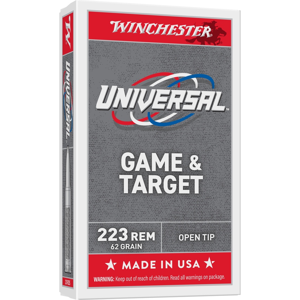 WINCHESTER U223HP62 GAME & TARGET 223 REM 62 GRAIN OPEN TIP 20 ROUNDS