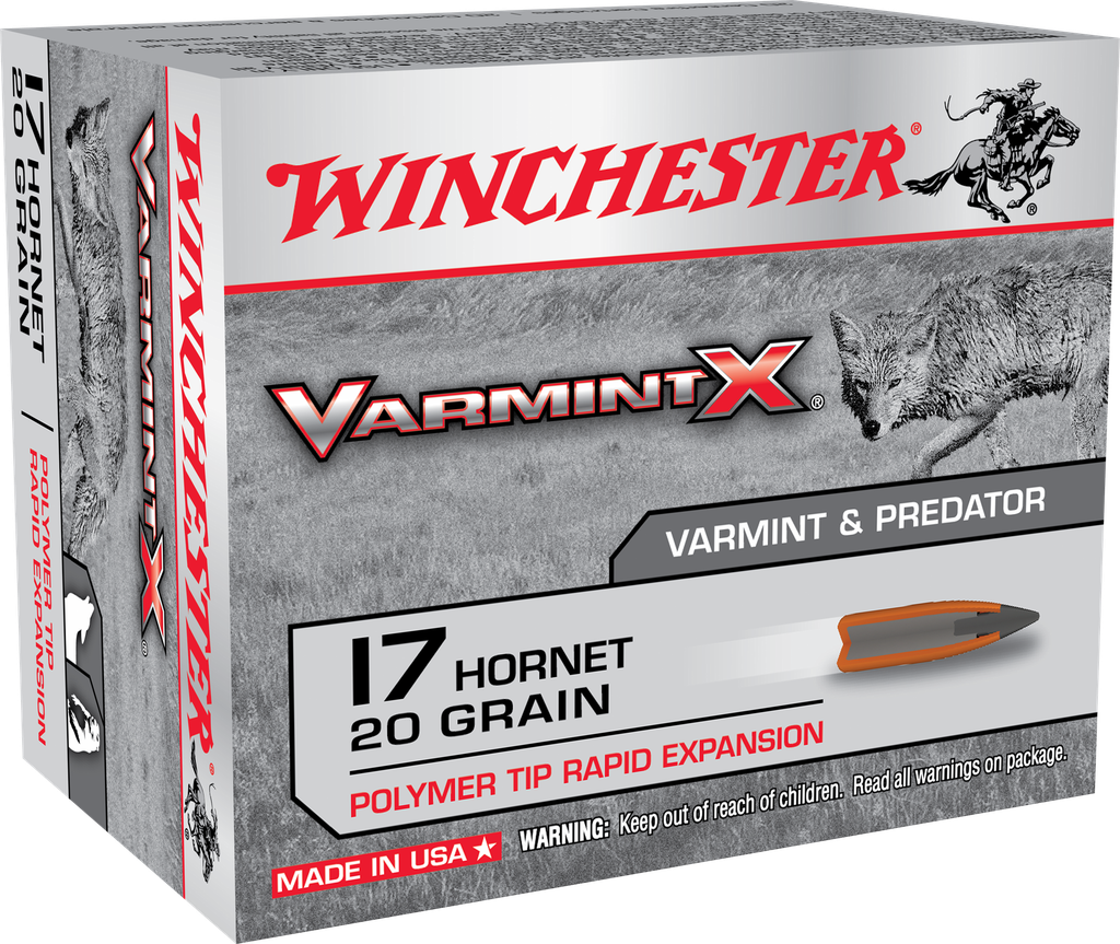 WINCHESTER X17P VARMINT X 17 HORNET 20 GR POLYMER TIP 20 PER BOX