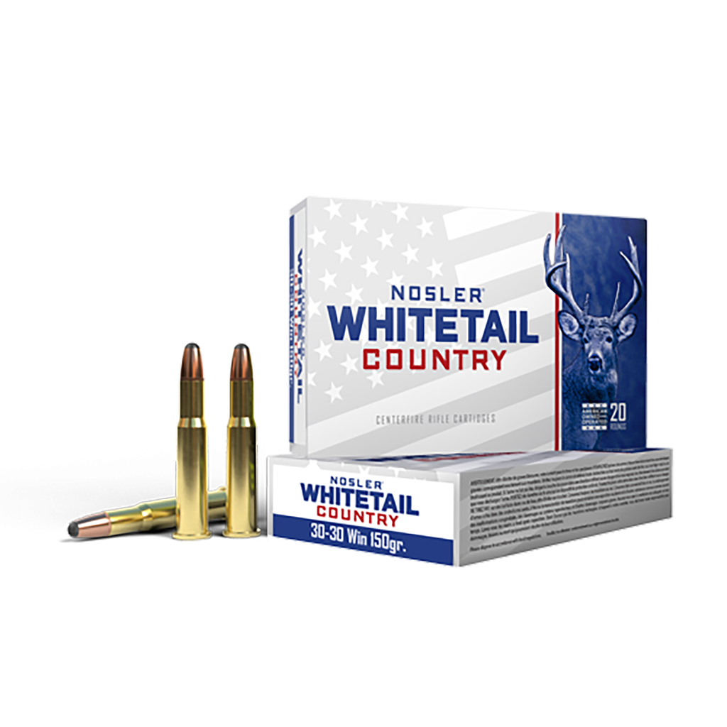 NOSLER 40135 WHITETAIL COUNTRY 30-30 WIN 150 GRAIN SPITZER BT 20 RNDS 