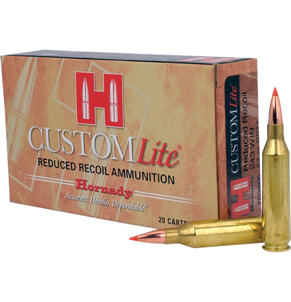 HORNADY 80466 CUSTOM LITE 243 WIN 87 GRAIN SUPER SHOCK TIP 20 RNDS