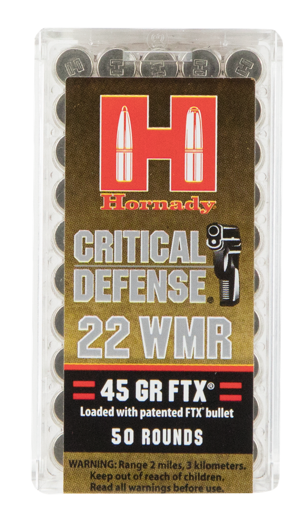 HORNADY 83200 22 WMR CRITICAL DEFENSE 45 GRAIN 50 RNDS