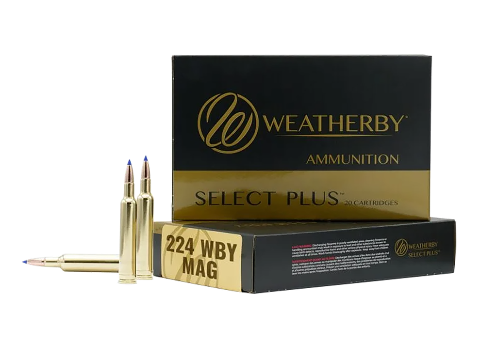 WEATHERBY H22450VMAX SELECT PLUS 224 WEATHERBY 50 GR V-MAX 20 RNDS