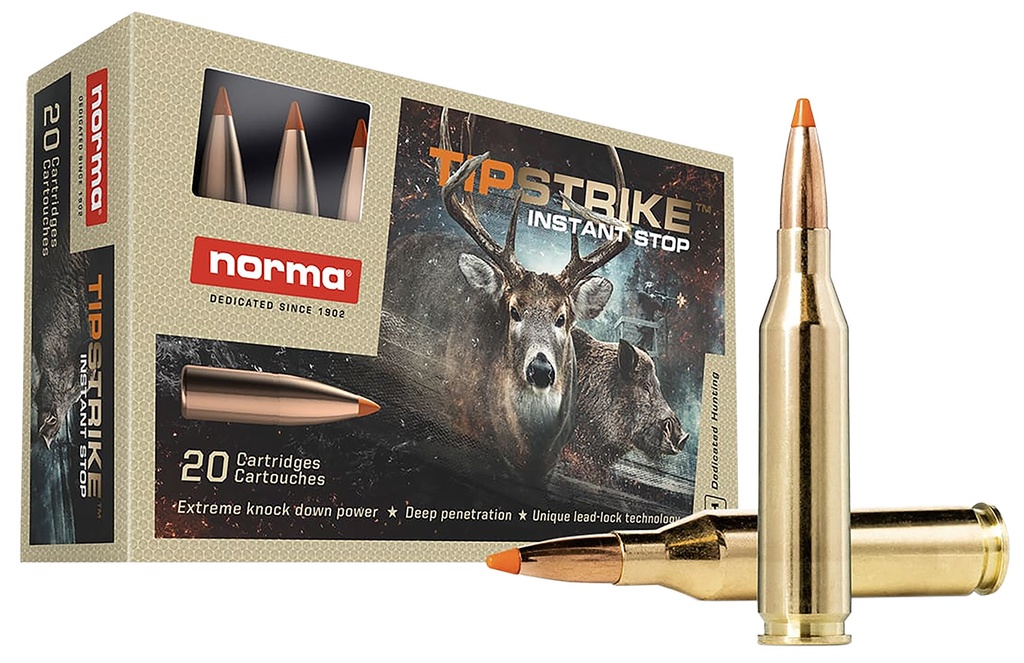 NORMA AMMUNITION 20160052 DEDICATED HUNTING TIPSTRIKE 243WIN 76GR POLYMER TIP 20RD