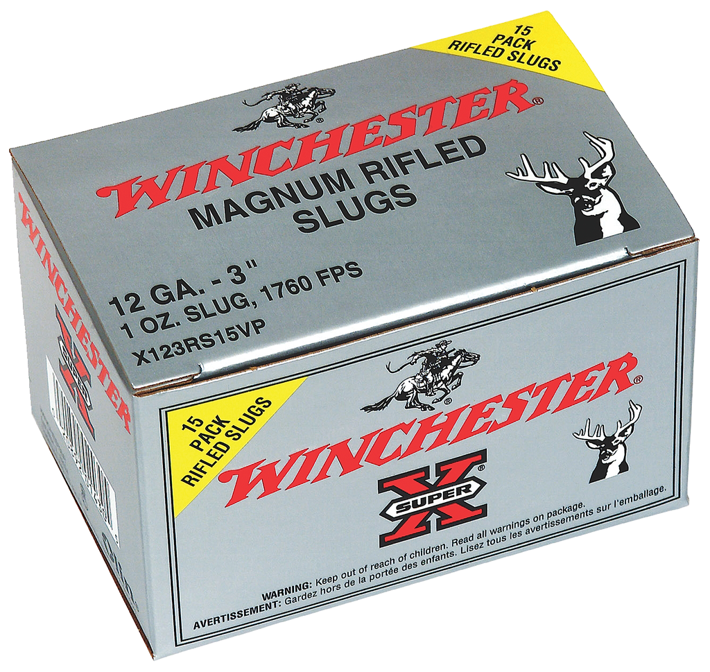 WINCHESTER  X123RS15VP SUPER X 12 GAUGE 3" 1OZ RIFLED SLUG SHOT 15 RNDS