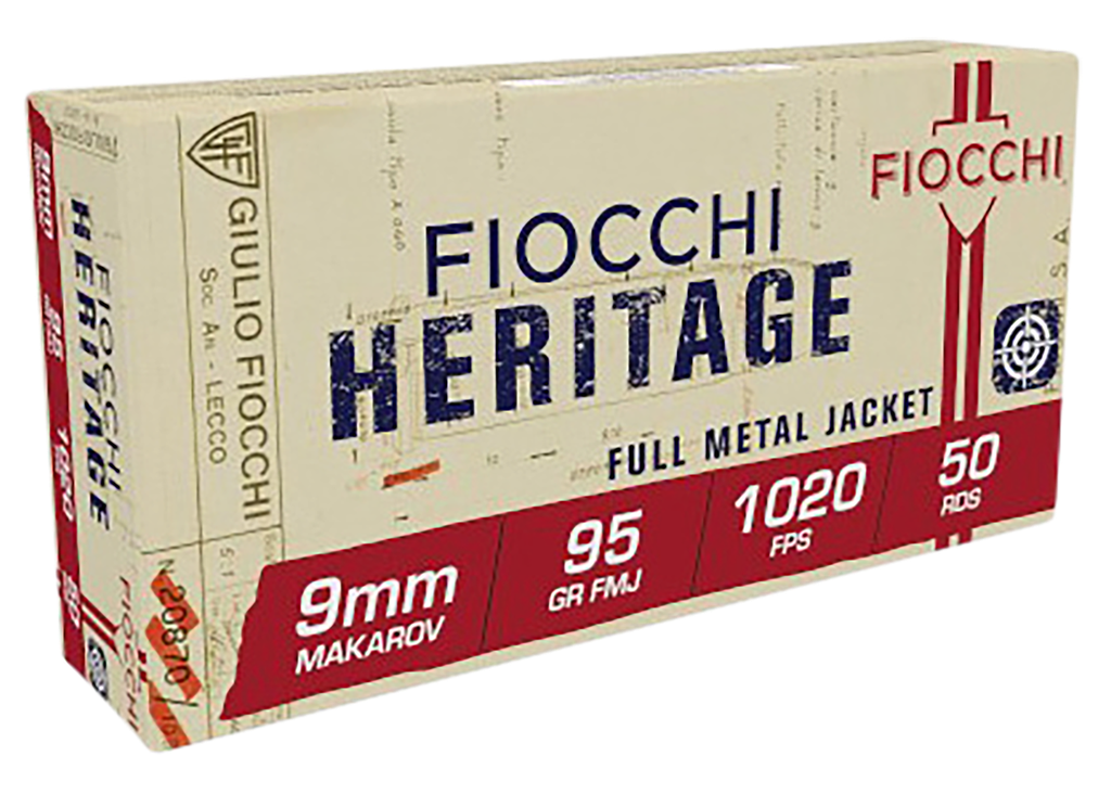 FIOCCHI 9MAK HERITAGE 9MMMAKAROV 95GR FULL METAL JACKET 50 PER BOX