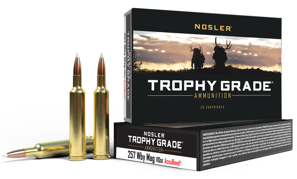 NOSLER 60012 TROPHY GRADE 257 WBY MAG 110 GRAIN ACCUBOND 20 RNDS