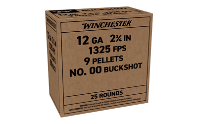 WINCHESTER Q1544VP MILITARY GRADE 12 GA 2.75" 9 PELLETS 00 BUCK SHOT 25 RNDS