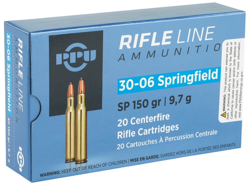 PPU PP30061 STANDARD RIFLE 30-06 SPRINGFIELD 150 GRAIN SOFT POINT 20 RNDS