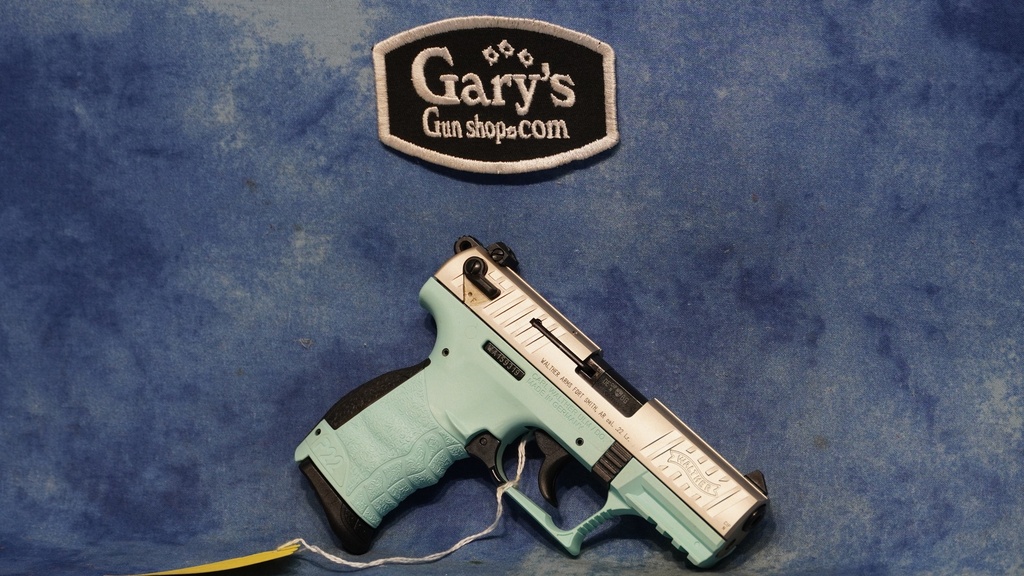 USED WALTHER P22 STAINLESS & TURQUOISE 22 LR