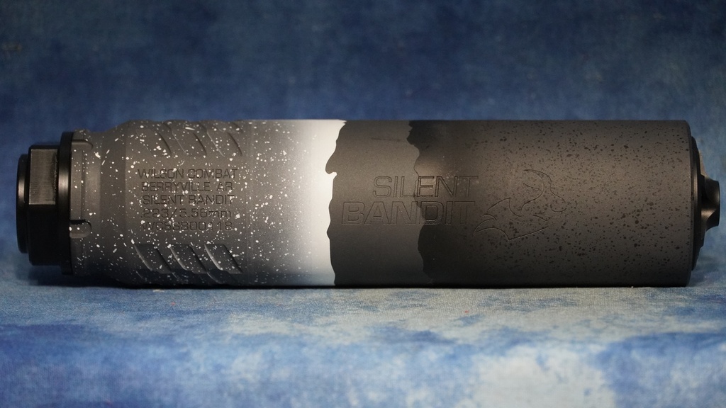 WILSON COMBAT SILENT BANDIT 6 BAFFLE 5.56MM SUPPRESSOR WASTELAND GRAY CAMO