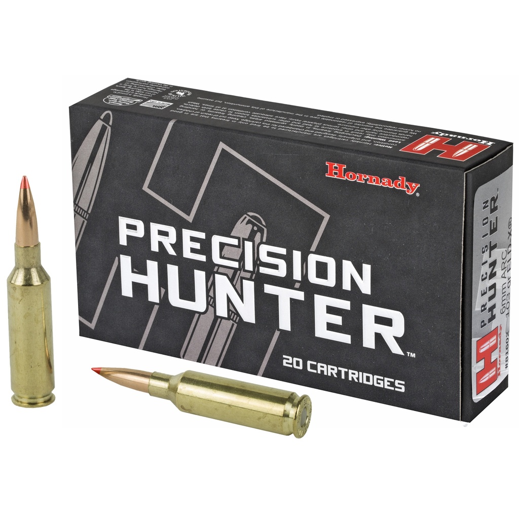 HORNADY 81602 PRECISION HUNTER 6MM ARC 103 GRAIN EXTREMELY LOW DRAG EXPANDING 20 RNDS